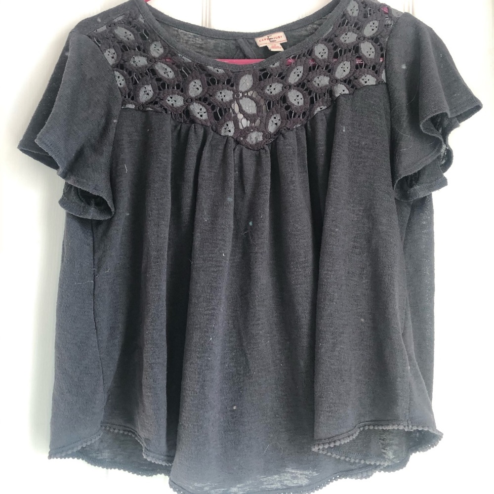 Grey Crochet Blouse